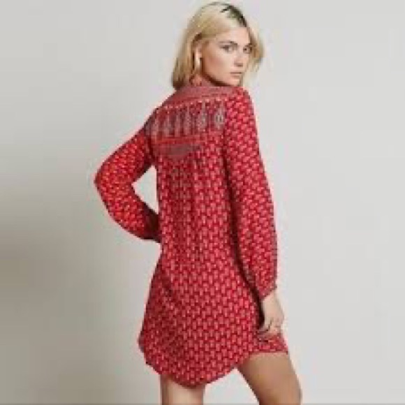 Spell - Gypsiana Bandana Shirt Dress - Red - Size M - Picture 6 of 16
